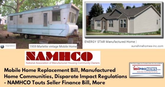 1959MarletteVintageMobileHomeSunshineEnergyStarManufacturedHomePhotoNAMHCOlogoNationalAssocManufacturedHousingCommunityOwnersLogoMobileHomeReplacementBillSellerFinanceDisprateImpact