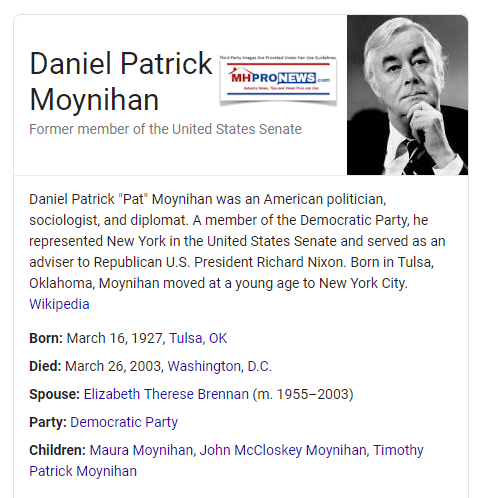 DanielPatrickMoynihandSenatorDemocratWikiManufacturedHomeProNews