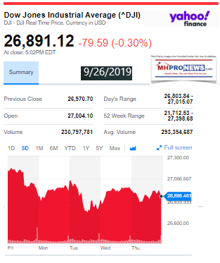 DowJones926019ManufacturedHomeStockUpdatesMHProNews