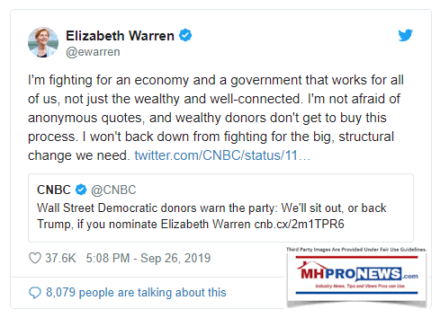 ElizabethWarrenTweetBidenWallStreetWarnsDemsMaySupportTrumpIfSheWinsNominationMHProNews