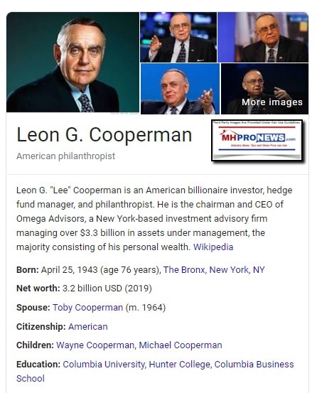 LeonCoopermanBillionaireWikiManufacturedHomeProNews