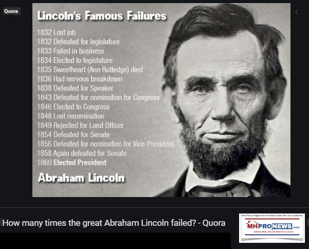 AbrahamLincolnsFamousFailuresListQuoraManufacturedHomeProNews