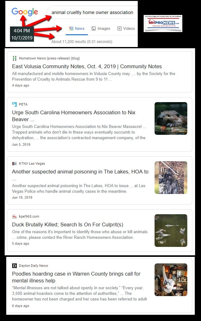 AnimalCrueltyHomeOwnerAssociationGoogleNewsSearchManufacturedHomeProNews
