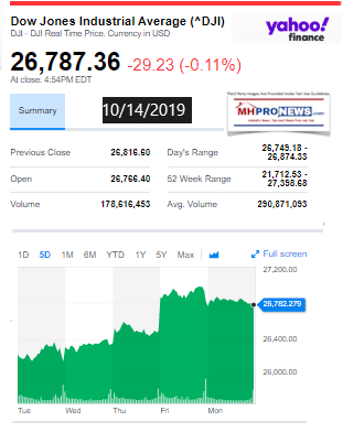 DowJones10142019ManufacturedHomeStockUpdates