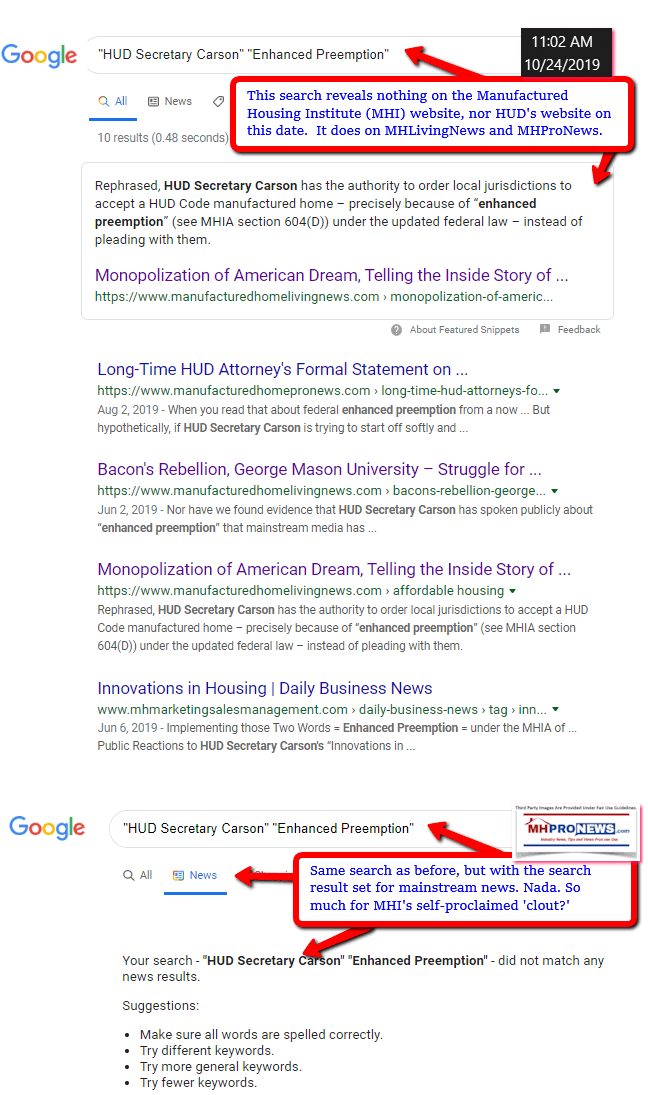 HUDSecretaryCarsonEnhancedPreemptionManufacturedHousingImprovementActSearchScreenCaptureManufacturedHomeProNews