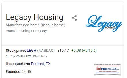 LegacyHousingManufacturedHomeWikiManufacturedHousingProNewsWiki