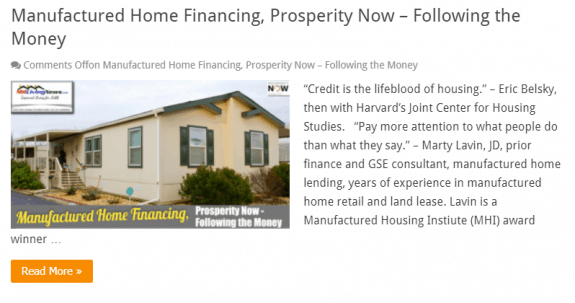 ManufacturedHomeFinancingProsperityNowFollowTheMoneyMHLivingNewsMHProNews