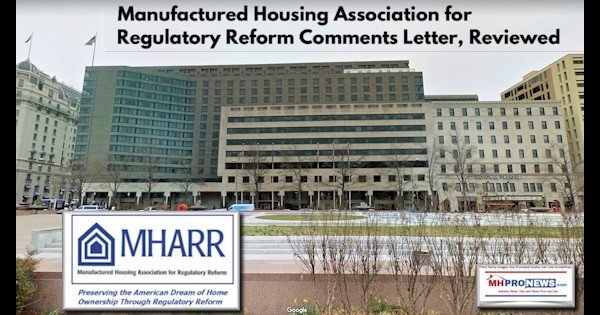 ManufacturedHousingAssociationRegulatoryReformCommentsLetterReviewedMHProNews