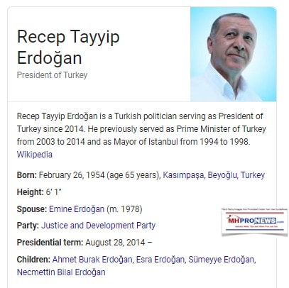 RecepTayyipErdoganPresidentTurkeyWikiManufacturedHomeProNews