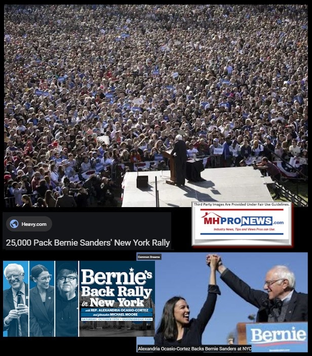 SenatorBerniesBackRallyNYCMichaelMooreAlexandriaOccasioCortezPhotoCollageManufacturedHomeProNews