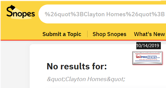 SnopesNoResultClaytonHomesManufacturedHousingProNewsScreenCapture