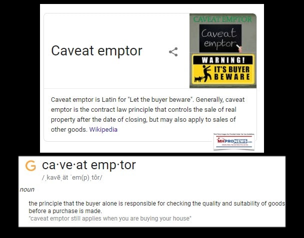 CaveatEmptorLetTheBuyerBewareDefintionWikiManufacturedHomeProNews