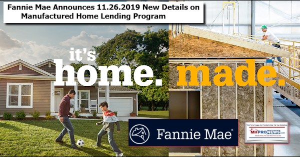 FannieMaeAnnounces11.26.2019NewDetailsManufacturedHomeLendingProgramManufacturedHomeProNews