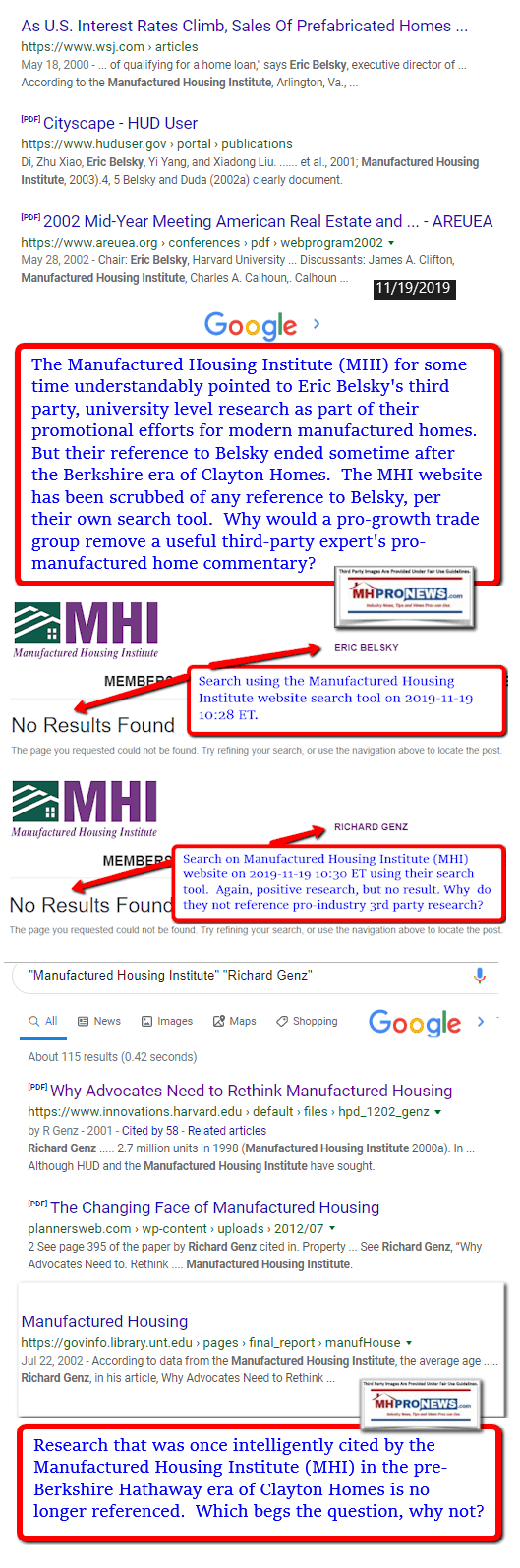 RichardGenzEricBelskyManufacturedHousingInstituteLogoMHILogoManufacturedHomeProNewsFactCheckAnalysis