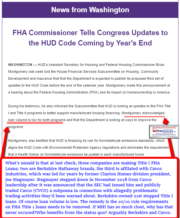 MHIemailNews12112019FHACommissionerBrianMontgomeryManufacturedHomeProNewsAnalysisFactcheck