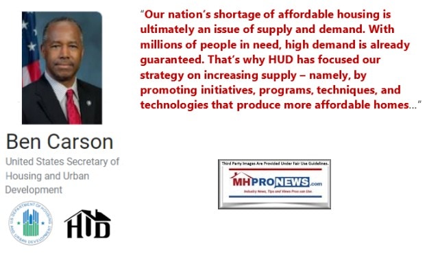 OurNationsHousingShortageofAffordableHousingUltimatelySupplyDemandIssueMillionsNeedDemandGuaranteedHUDSecCarsonManufacturedHomeProNews