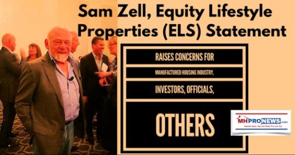 SamZellEquityLifestylePropertiesELSStatementRaisesConcernsManufacturedHousingIndustryInvestorsOfficialsOthersMHProNewsLogo