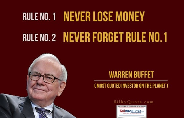 WarrenBuffettQuoteRuleNumber1NeverLoseMoneyRuleNumber2neverforgetRuleNumber1ManufacturedHomeProNews