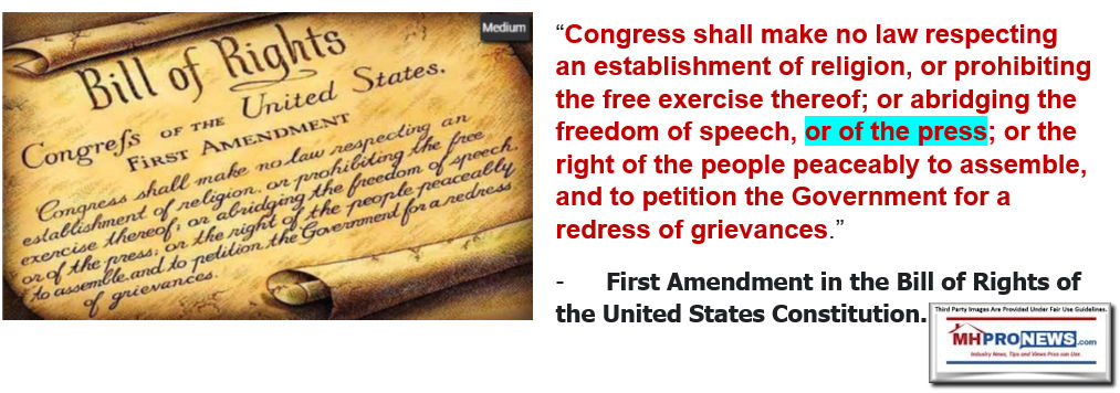 QuoteFirstAmendmentBillofRightsUSConstituionFreeSpeechManufacturedHomeProNews