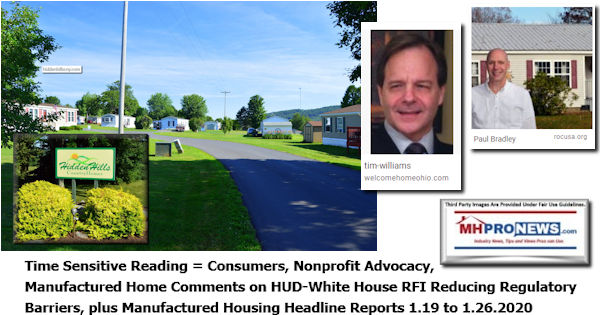 TimeSensitiveConsumersNonprofitAdvocacyManufacturedHomeCommentsHUDWhiteHouseRFIReducingRegulatoryBarriersManufacturedHousingHeadlineReports1.19to1.26.2020