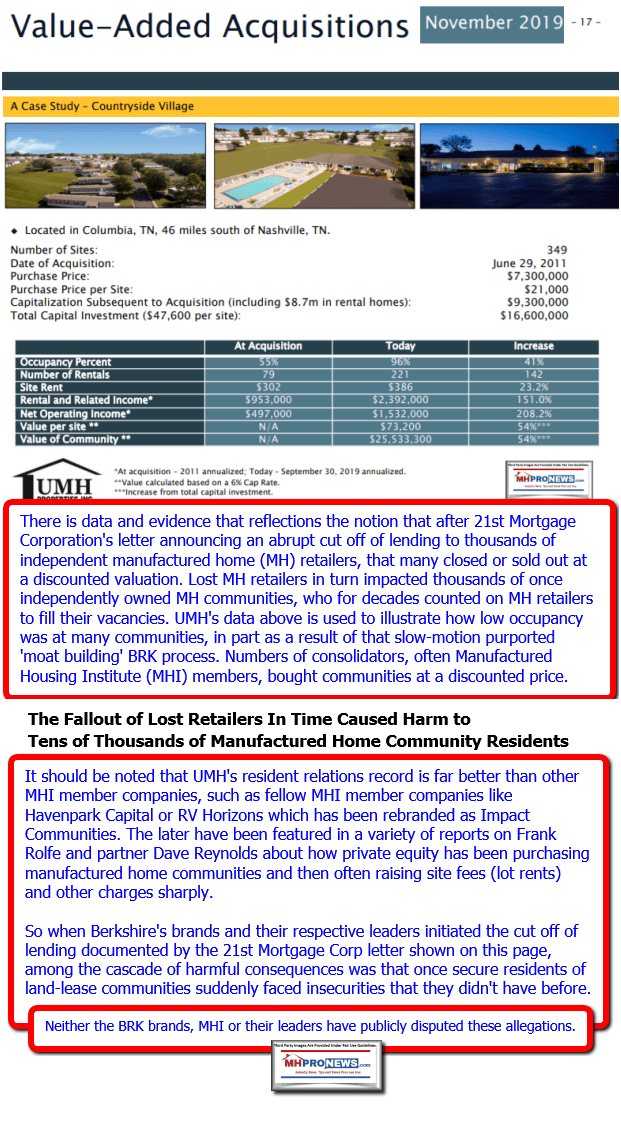 ManufacturedHomeCommunitiesUMHPropertiesDiscountedValuationManufacturedHousingInstituteMHProNews