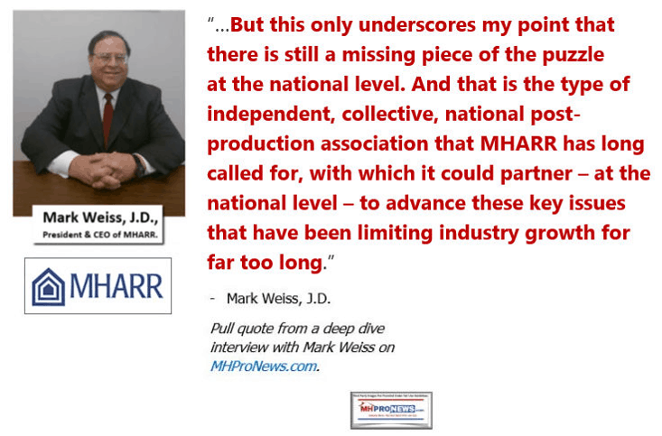 Mark WeissJD-President and CEO of the Manufactured Housing Association for Regulatory Refor 3