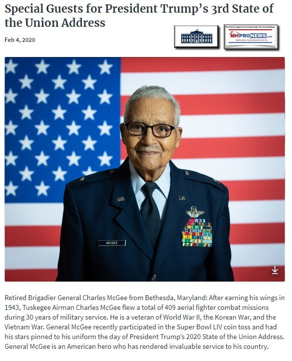 RetiredBrigadierGeneralCharlesMcGeeMethesdaMDTuskeegeeAirman100YearsOldWhiteHouseOfficialPhotoManufacturedHomeProNews