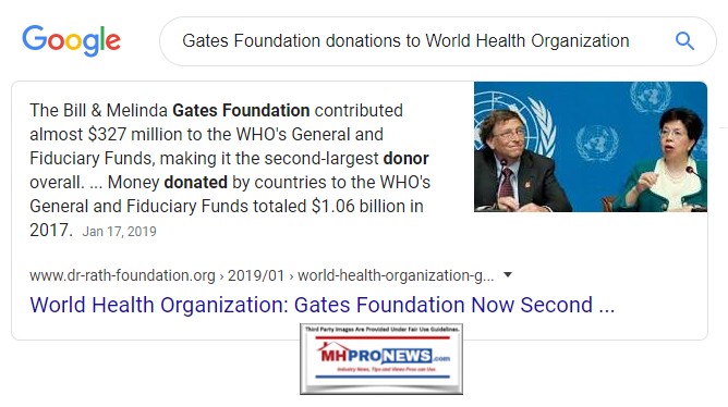 GatesFoundationDonationstoWorldHealthOrganizationWHOManufacturedHomeProNews