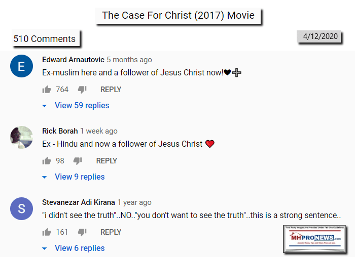 CaseForChristMovieCommentsManufacturedHomeProNews