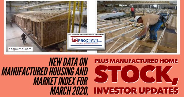 NewDataManufacturedHousingMarketIndexMarch2020PlusManufacturedHomeStockInvestorUpdatesManufacturedHomeProNews