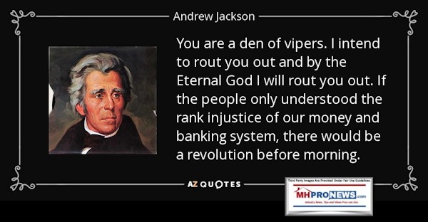 AndrewJacksonQuoteonBankingandMoneySystemRevolutionManufacturedHomeProNews