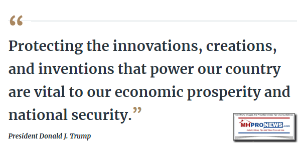 ProtectingInnovationsCreationsInventionsPowerCountryVitalEconomicProsperityNationalSecurityQuotePresidentDonaldJTrumpMHProNewsLogo