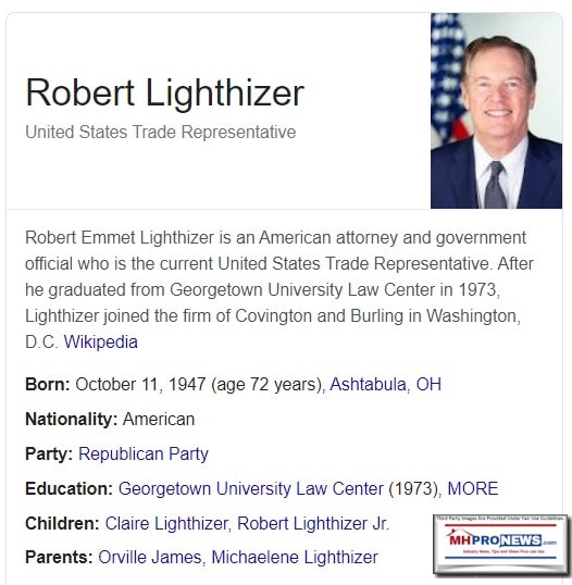 RobertLighthizerJD-USTradeRepresenatitiveWikiManufacturedHomeProNews