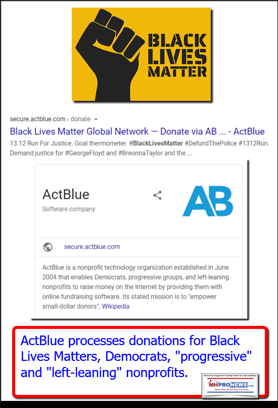 BlackLivesMatterFistLogoBLMDonationsVIaActBlueWikiDemocratsProgressiveLeftLeaningNonprofitsMHProNews