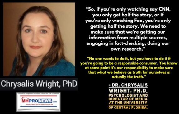 IfYoureOnlyWatchingCNN-OnlyGetHalfStoryOrIfOnlyWatchingFoxOnlyGetHalfStoryQuoteDrChrysalisWrightPhDPhotoPsychologistDirectorMediaUniversityCentralFL-MHProNews