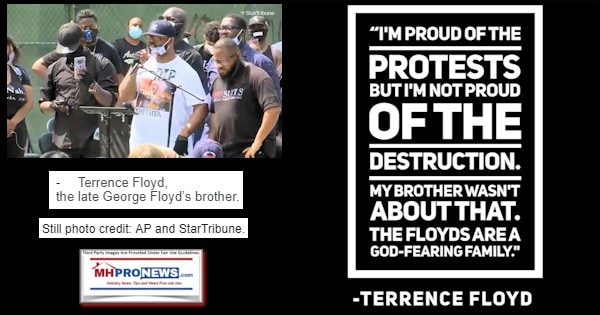 ImProudOfProtestsNotProudOfDestructionMyBrotherWasntAboutThatTheFloydsAreAGodFearingFamilyQuoteTerranceFloydAboutBrotherGeorgeFloydDeathProtestsRiotsPhotoMHProNews