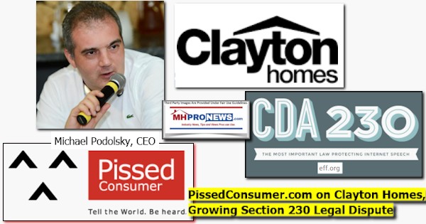 PissedConsumer.comClaytonHomesGrowingSection230LegalDisputeManufacturedHomeProNews