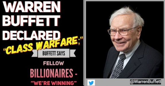 WarrenBuffettPhotoDeclaredClassWarfareBuffettSaysFellowBillionairesWereWinningQuotesMHProNews