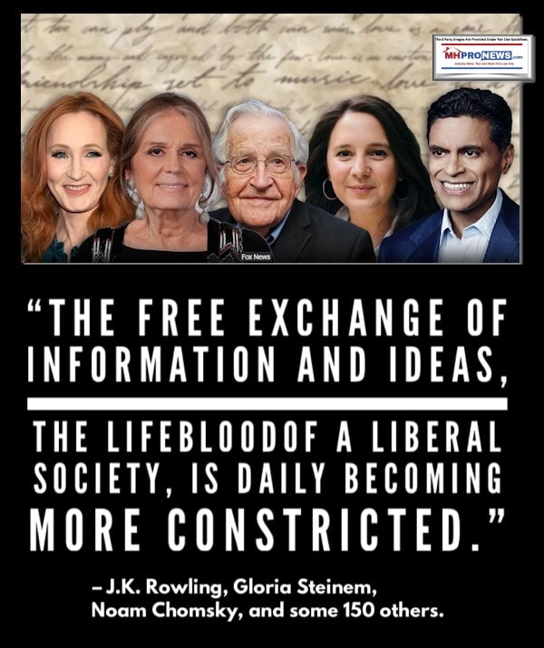 FreeExchangeInformationIdeasLifebloodLiberalSocietyDailyBecomingMoreConstrictedJKRowlingGloriaSteinemNoamChomskyPhotosQuoteableQuoteHarpersLetterJusticeFreeSpeechMHProNews