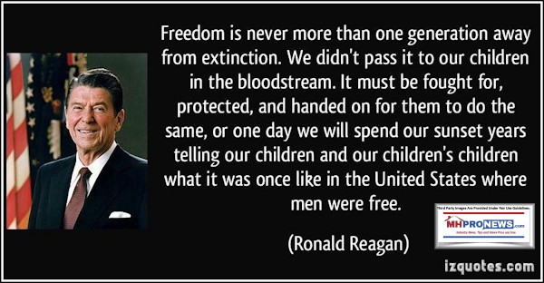 FreedomNeverMoreOneGenerationAwayExtinctionWeDidntPassToChildrenInBloodstreamMustBeFoughtForProtectedHandedOntoChildrenRonaldReaganPhotoQuoteMHProNews