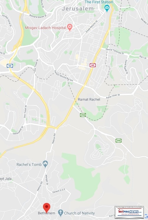 MapBethlehemNearJerusalemGoogleManufacturedHomeProNews