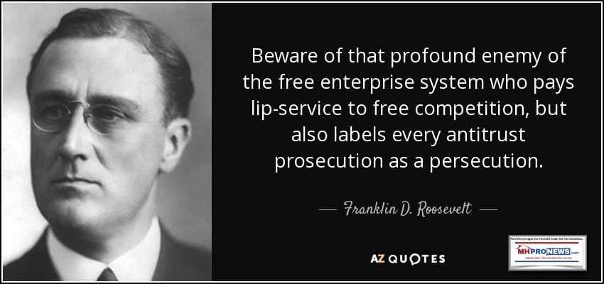 PresidentFranklinDRooseveltPhotoAntitrustQuoteProsecutionVsPersecutionMHProNews