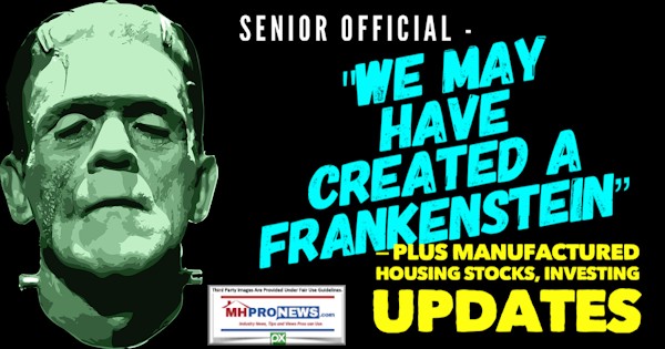 SeniorOfficialWeMayHaveCreatedFrankensteinPlusManufacturedHousingStocksInvestingUpdatesMHProNews