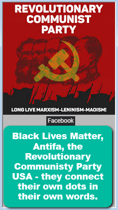 BlackLivesMatterAntifaRevolutionaryCommunistPartyUSALogoConnectOwnDotsMHProNews