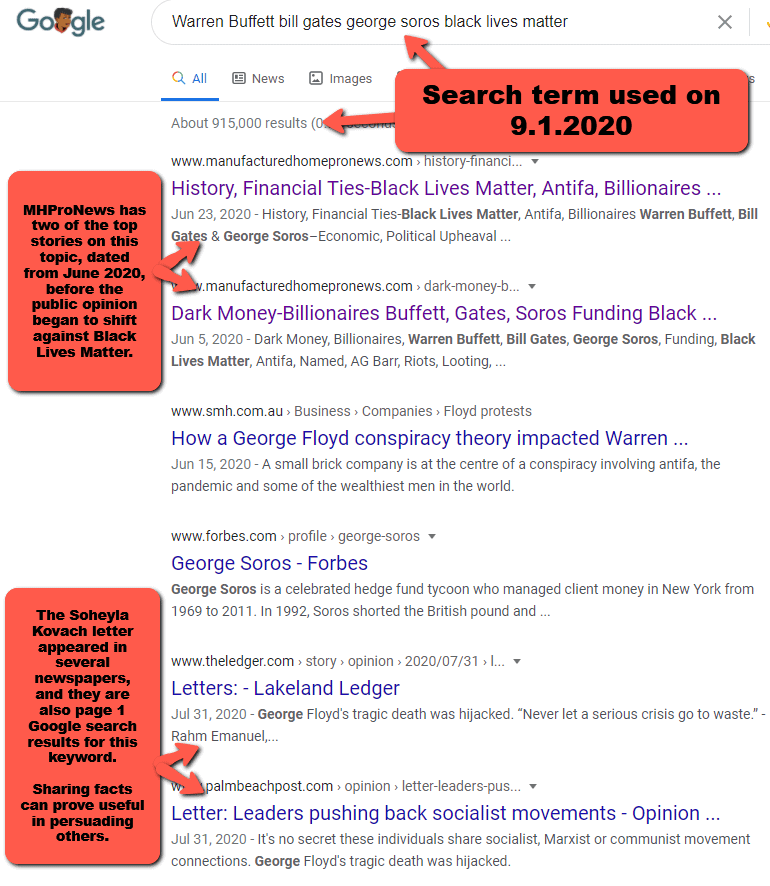 GoogleSearchResultsWarrenBuffettBillGatesGeorgeSorosBlackLivesMatterManufacturedHomeProNews