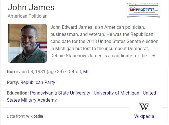 JohnJamesWikiBlackRepublicanVeteranBusinessManForUSSenateMichiganMHProNews