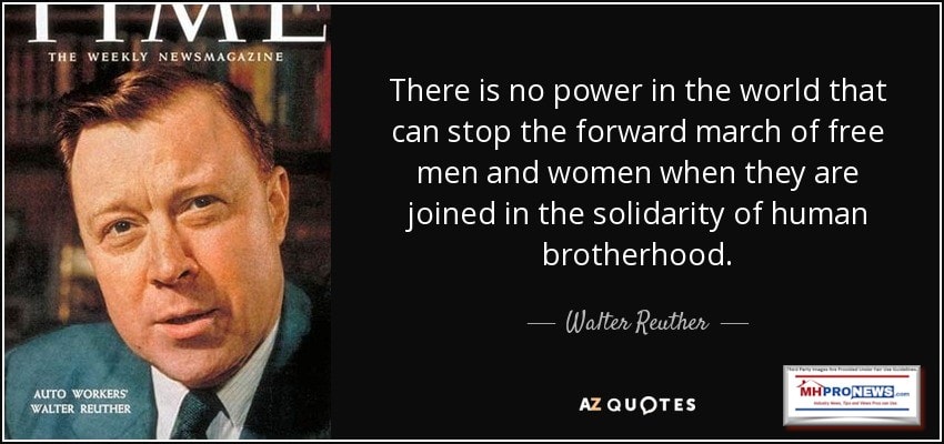 NoPowerWorldCanStopForwardMarchFreeMenWomenWhenJoinedSolidarityHumanBrotherhoodWalterReutherPhotoQuoteMHProNews