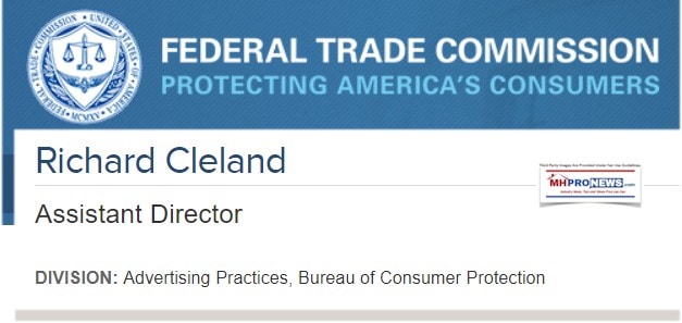 FederalTradeCommissionLogoRichardClelandAssistantDirectorDivsionAdvertisingPracticesBureauConsumerProtectionMHProNews