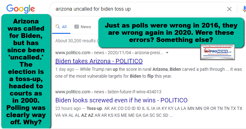 BidenWinInArizonaUncalledPoliticoGoogleMHProNewsPollingOff