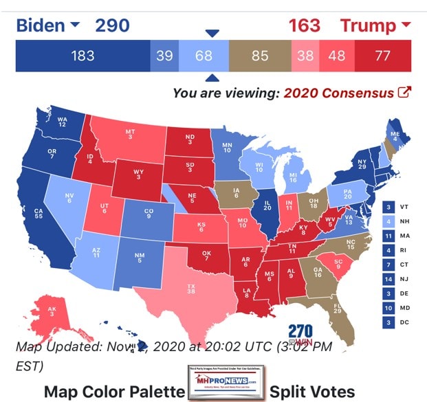 BidenWinsMap290ElectoralCollegeVoteMap270toWinMHProNews